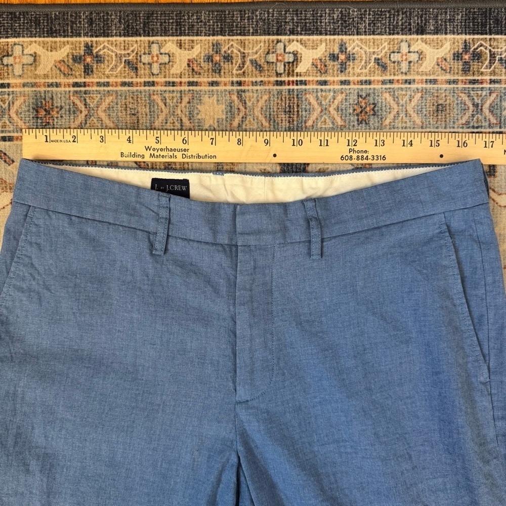 J by J. Crew Tapered Men's Blue Chino Dress Pants 100% Cotton Size 32x32 - Picture 9 of 11